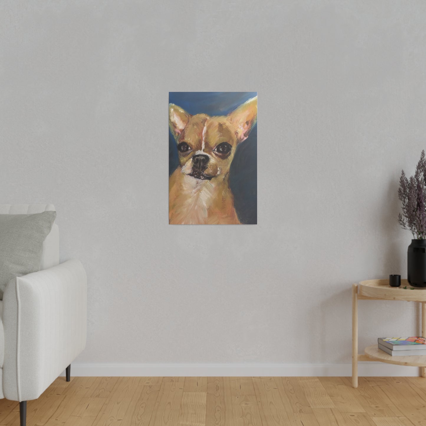 Chihuahua Dog Oil painting print Matte Canvas, Stretched, 0.75"