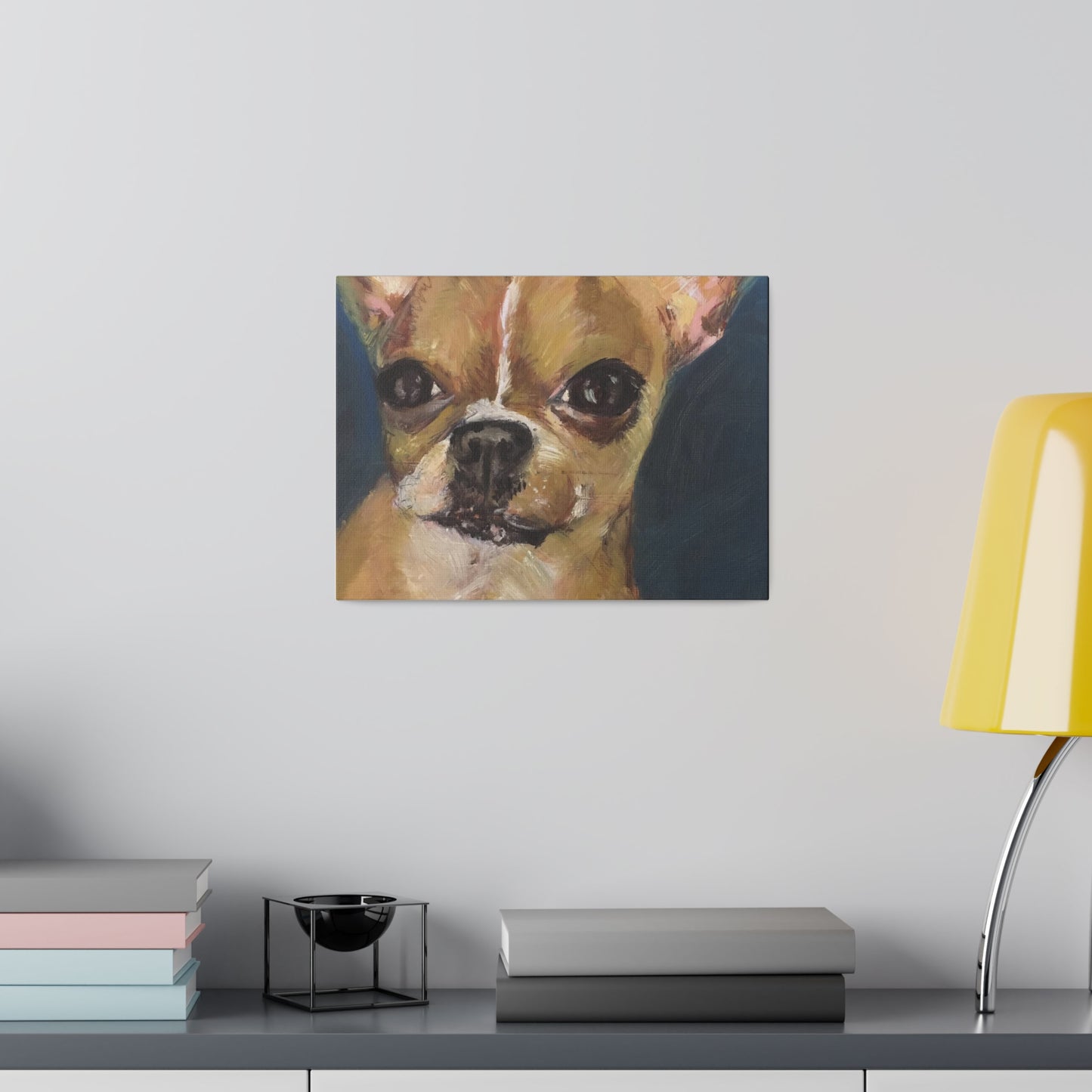 Chihuahua Dog Oil painting print Matte Canvas, Stretched, 0.75"