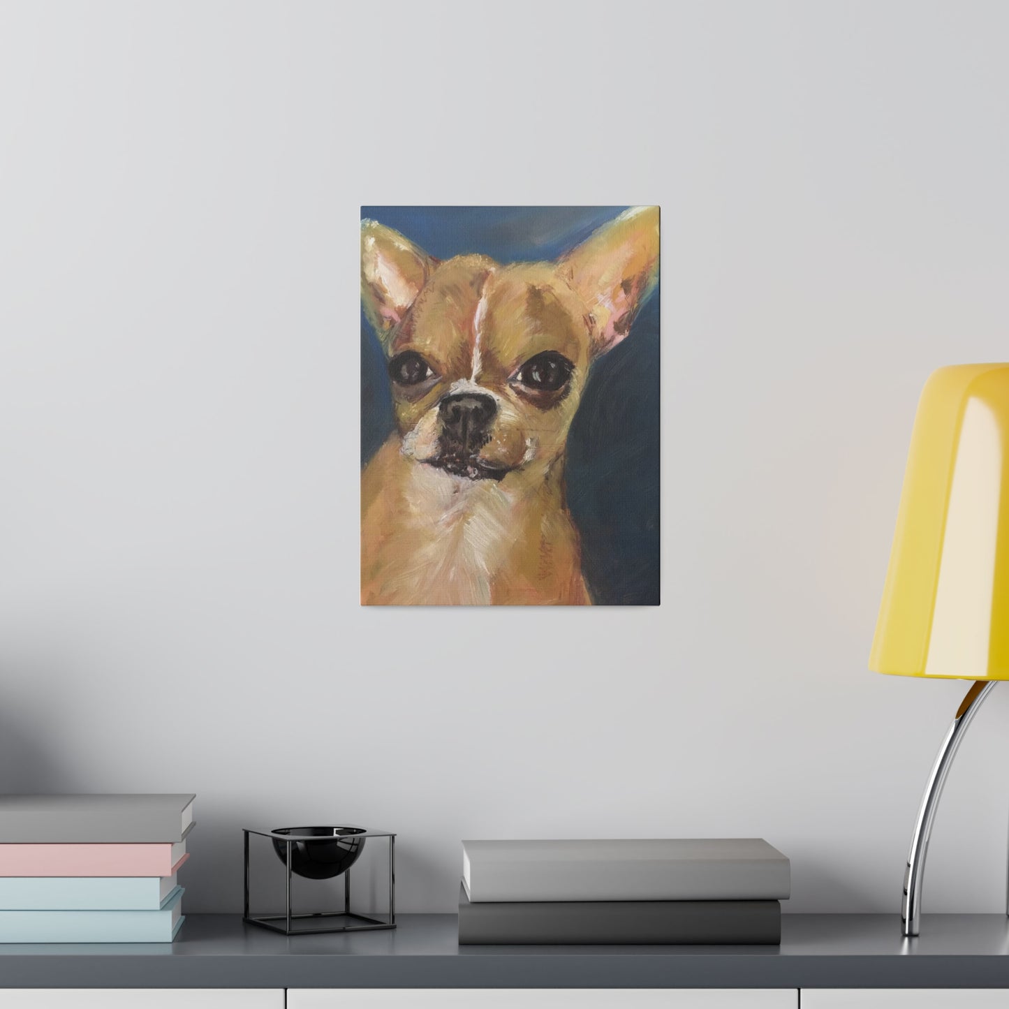 Chihuahua Dog Oil painting print Matte Canvas, Stretched, 0.75"