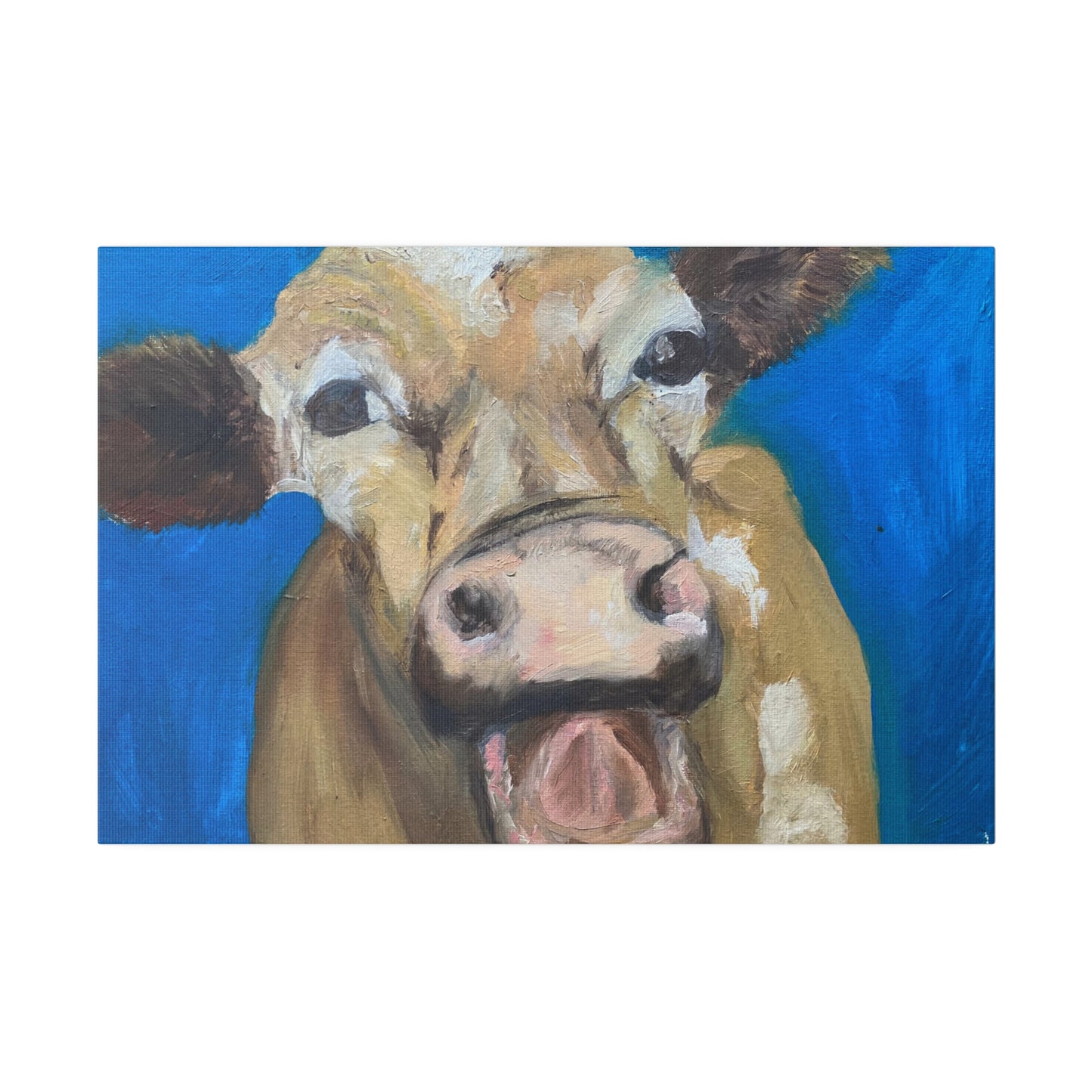 Happy Cow     Oil painting print Matte Canvas, Stretched, 0.75"