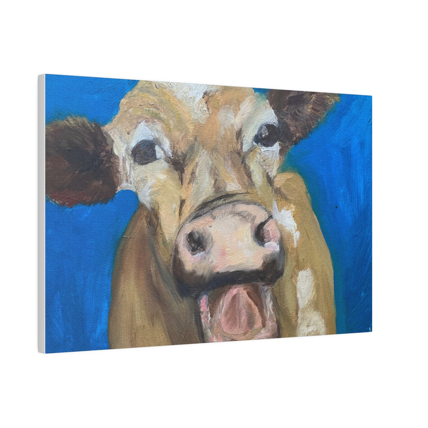 Happy Cow     Oil painting print Matte Canvas, Stretched, 0.75"