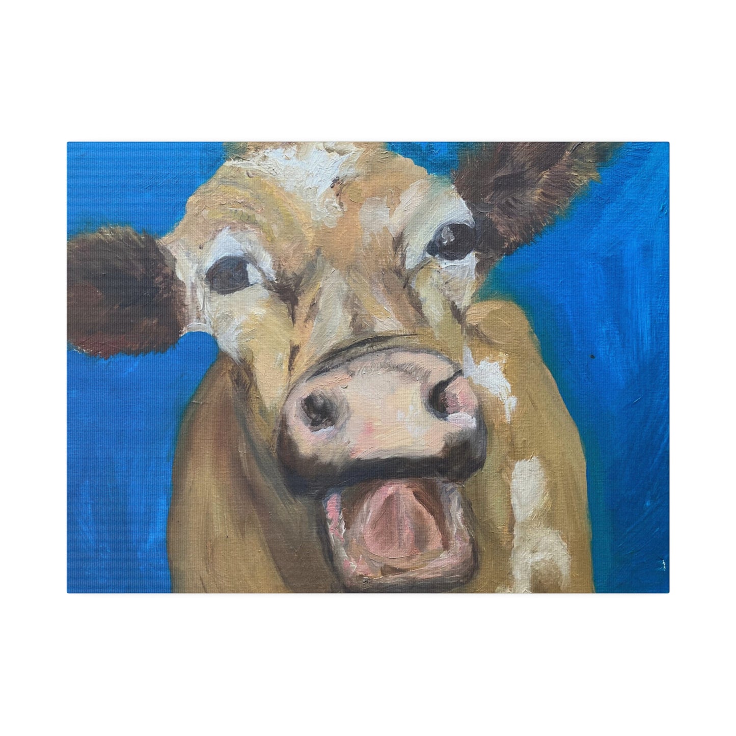 Happy Cow     Oil painting print Matte Canvas, Stretched, 0.75"