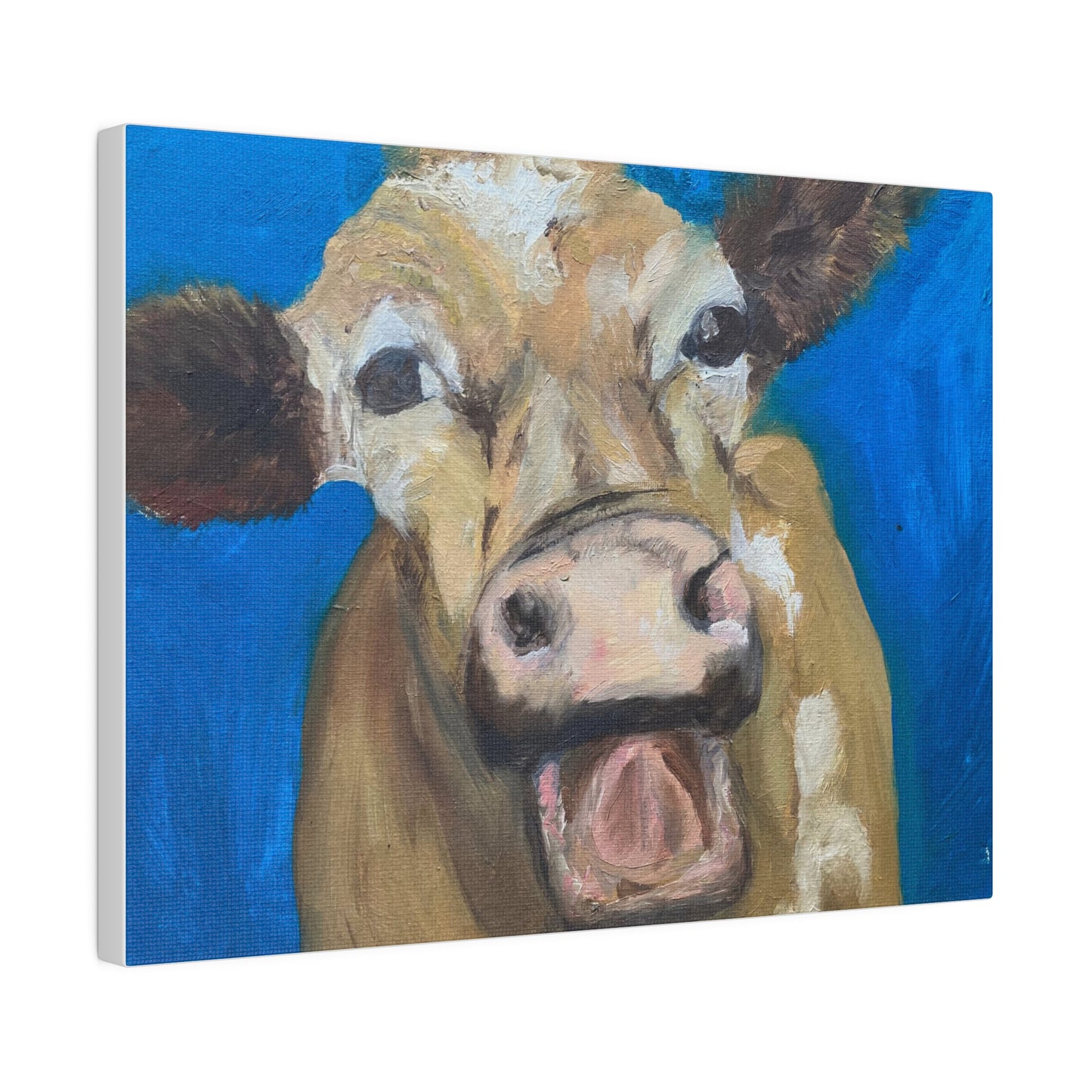 Happy Cow     Oil painting print Matte Canvas, Stretched, 0.75"