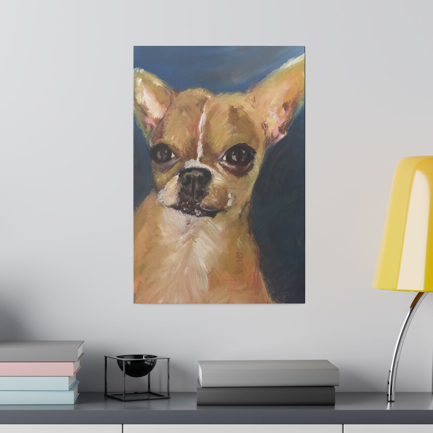 Chihuahua Dog Oil painting print Matte Canvas, Stretched, 0.75"