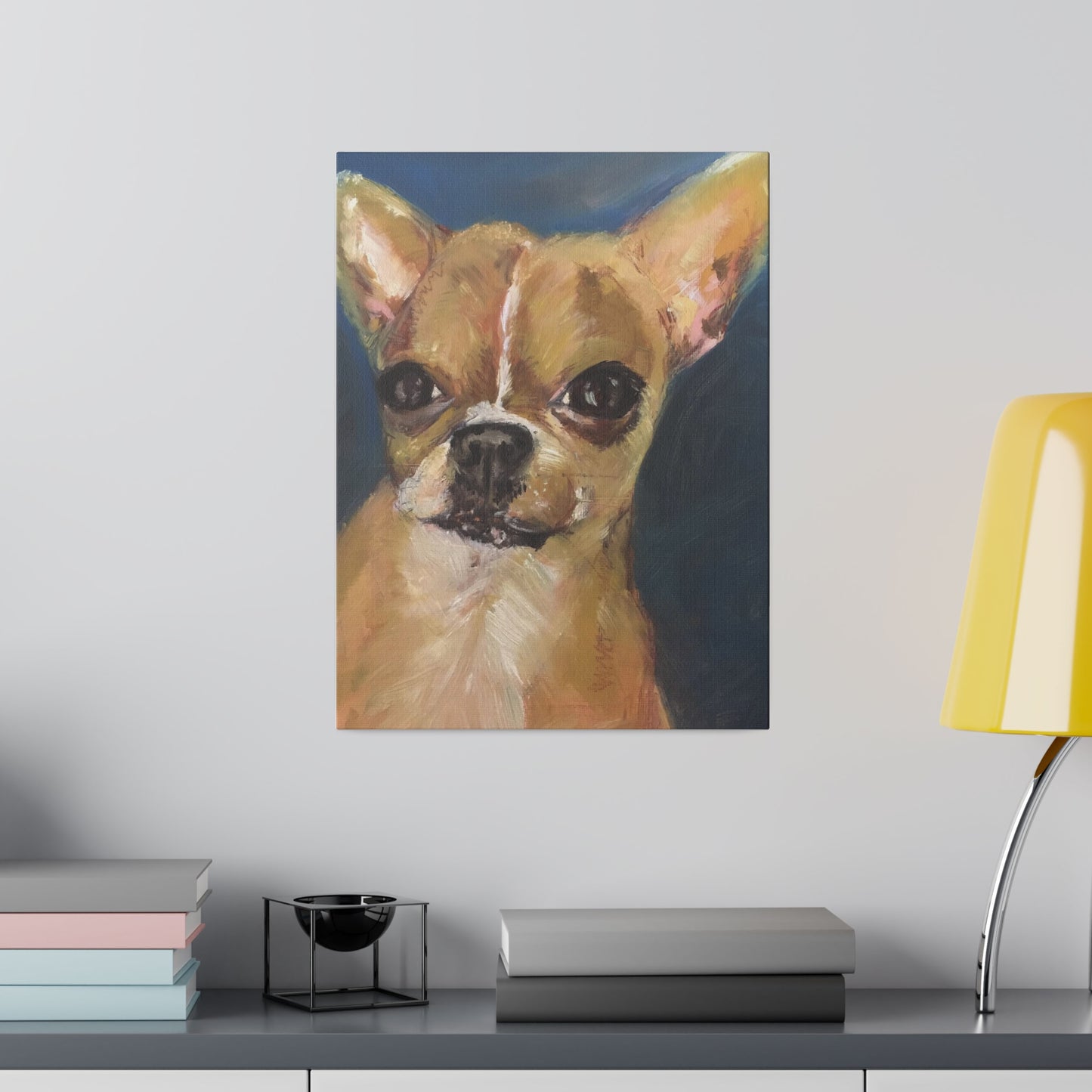 Chihuahua Dog Oil painting print Matte Canvas, Stretched, 0.75"