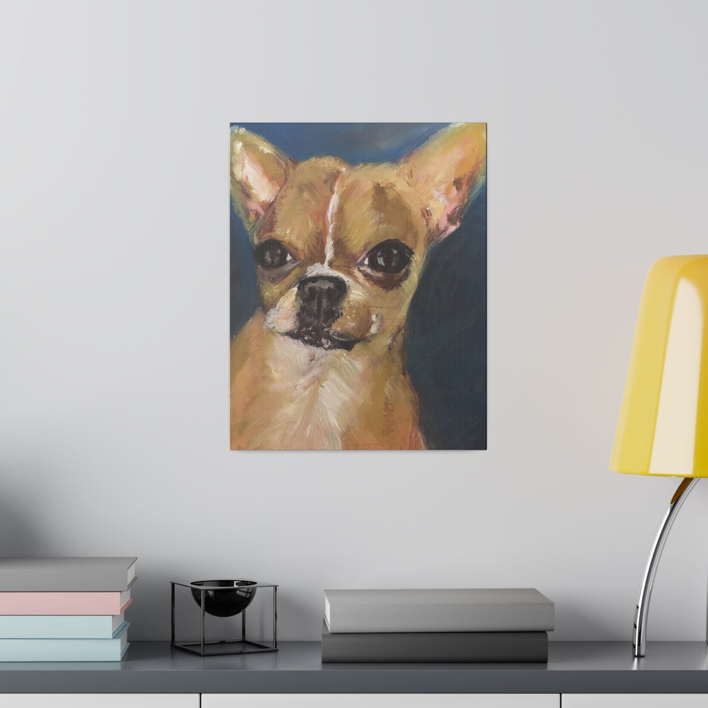 Chihuahua Dog Oil painting print Matte Canvas, Stretched, 0.75"