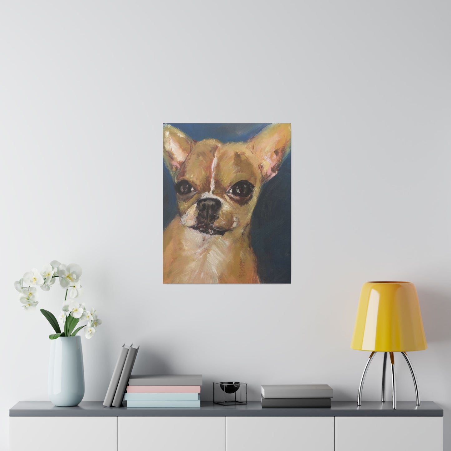 Chihuahua Dog Oil painting print Matte Canvas, Stretched, 0.75"