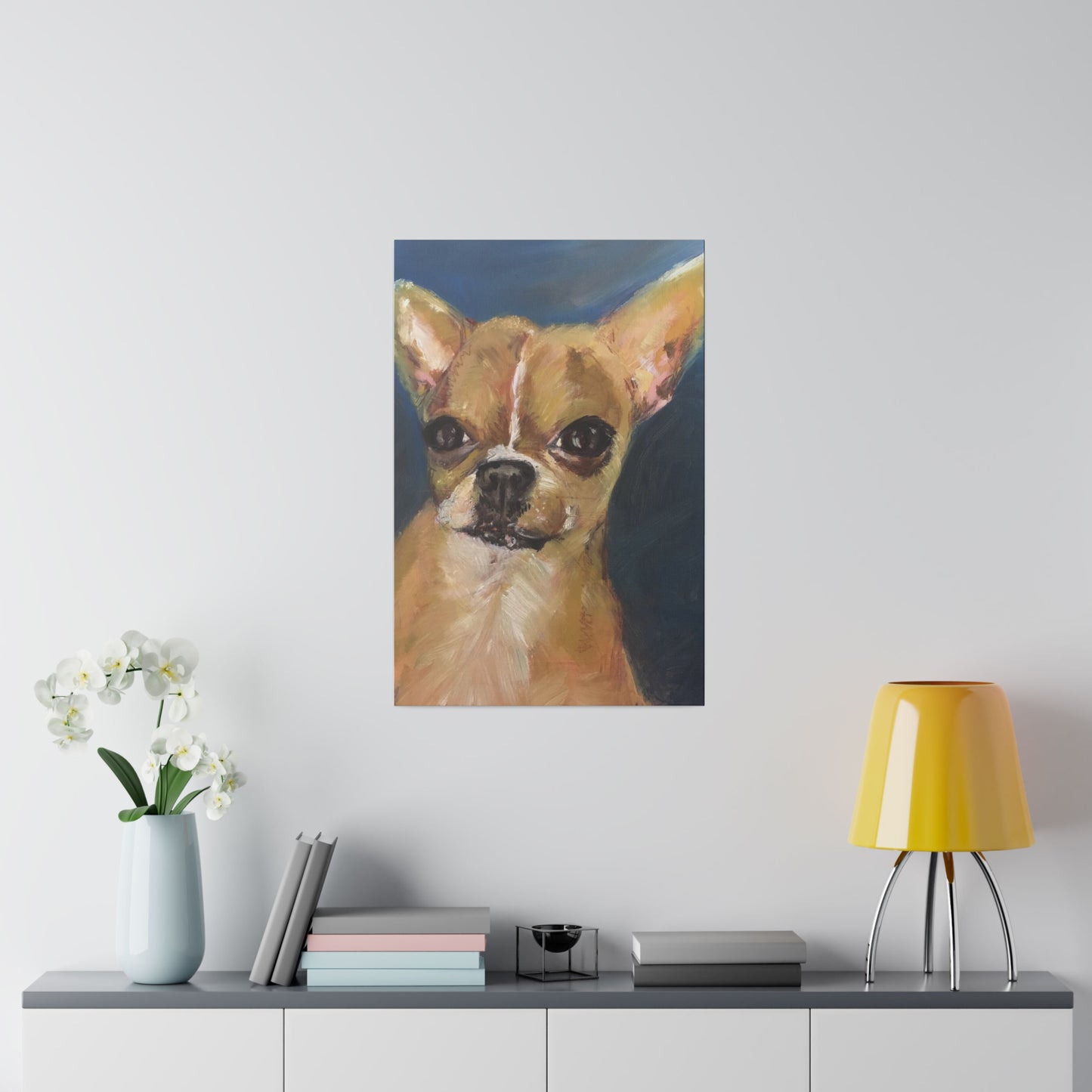 Chihuahua Dog Oil painting print Matte Canvas, Stretched, 0.75"