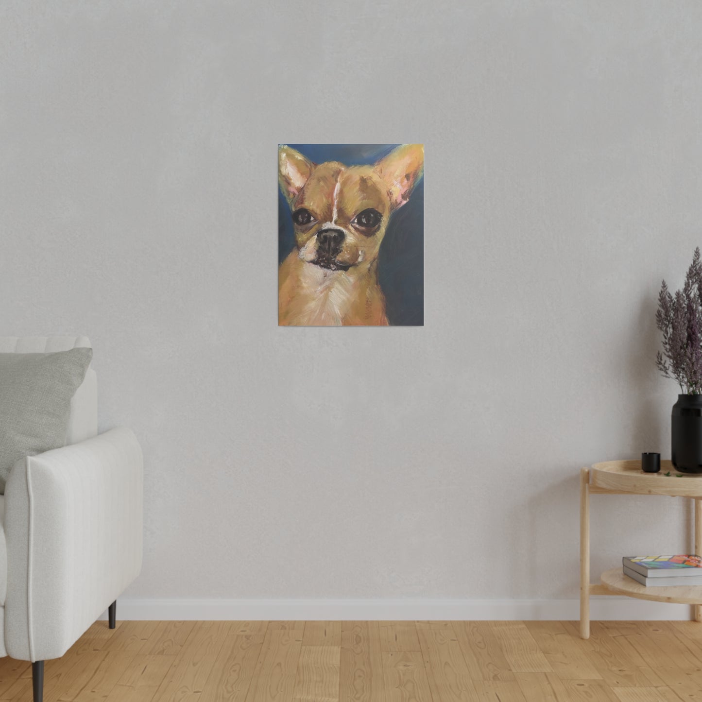 Chihuahua Dog Oil painting print Matte Canvas, Stretched, 0.75"