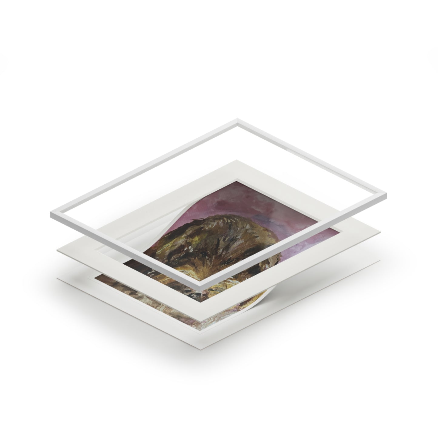 Dark tan Cockapoo dog  Fine Art Prints (Passepartout Paper Frame)